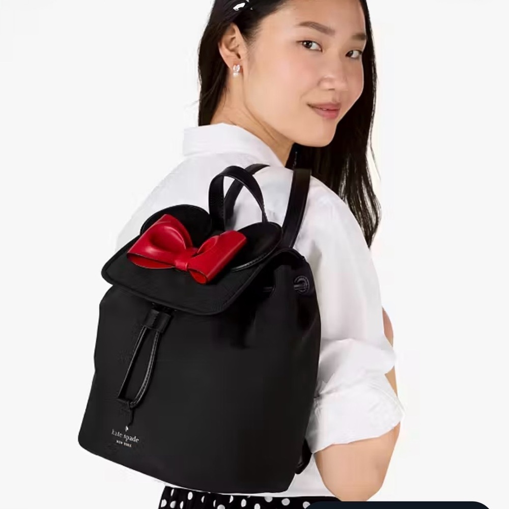 DisneyX Kate Spade New York Minnie Backpack and Minnie Mouse key/Purse charm - Picture 7 of 12